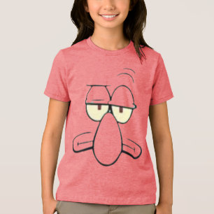En Tri-matière T-shirt rose drôle visage de dessin animé grincheu