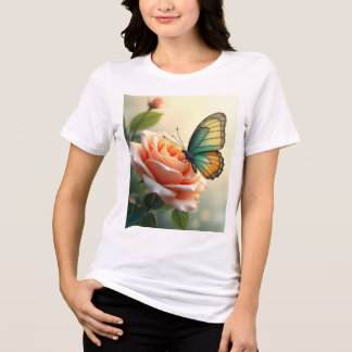 En Tri-matière T-shirt Rose papillon