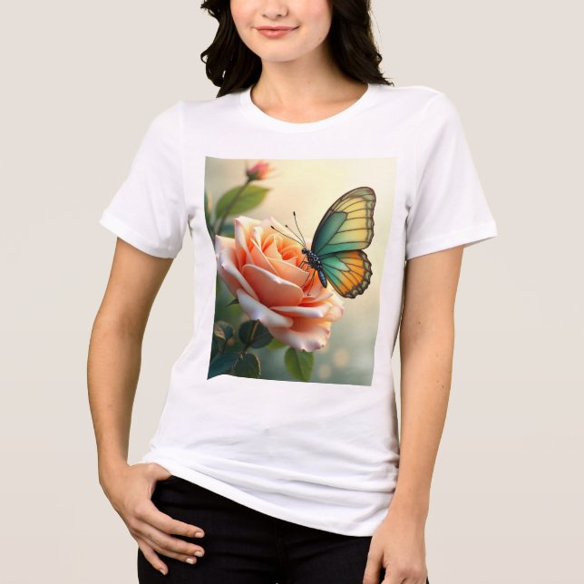 En Tri-matière T-shirt Rose papillon (Recto)