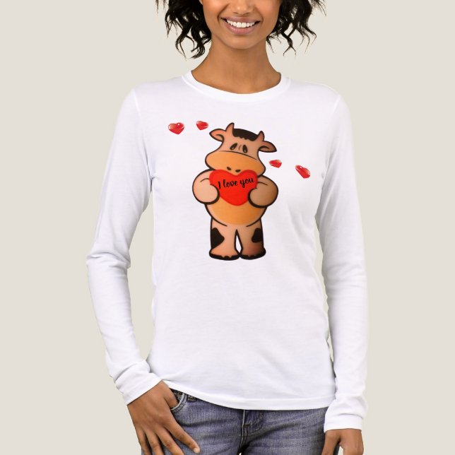 En Tri-matière T-Shirt sentiments de vache  (Recto)