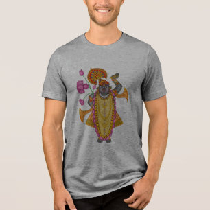 En Tri-matière T-Shirt Shreenath Ji – Art divin de Krishna de Nat