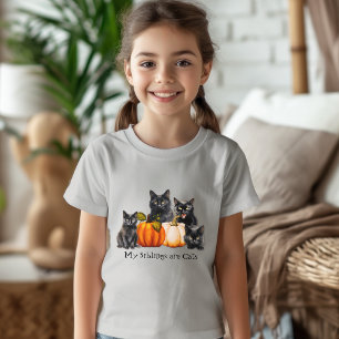 En Tri-matière T-shirt Siblings Are Cats Fall Pumpkins