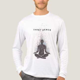 En Tri-matière T-Shirt Silhouette de Méditation Paix Intérieure A