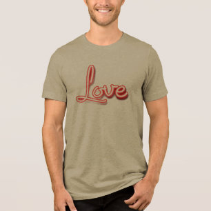 En Tri-matière T-Shirt Simple LOVE Typographie