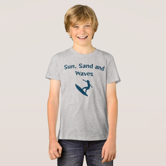 En Tri-matière T-shirt Soleil, Sable et Vagues (Recto plein)