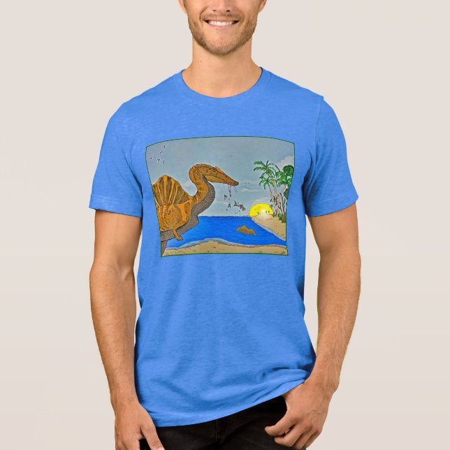 En Tri-matière T-shirt Spinosaurus plage crétacé (Recto)