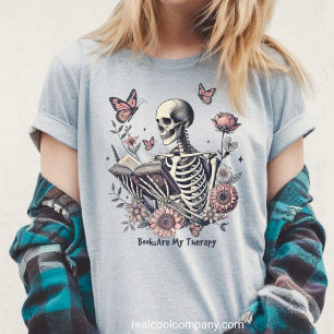 En Tri-matière T-Shirt Squelette Bohème Littéraire – Vibrations S