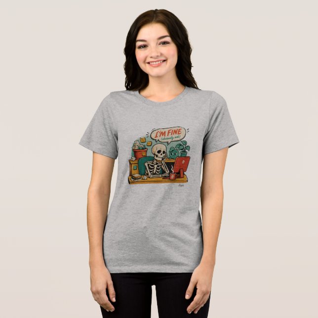 En Tri-matière T-Shirt squelette I'm Fine (Recto plein)