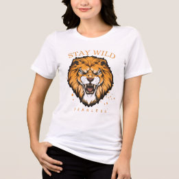 En Tri-matière T-shirt Stay Wild Fearless Lion pour femmes | Aest
