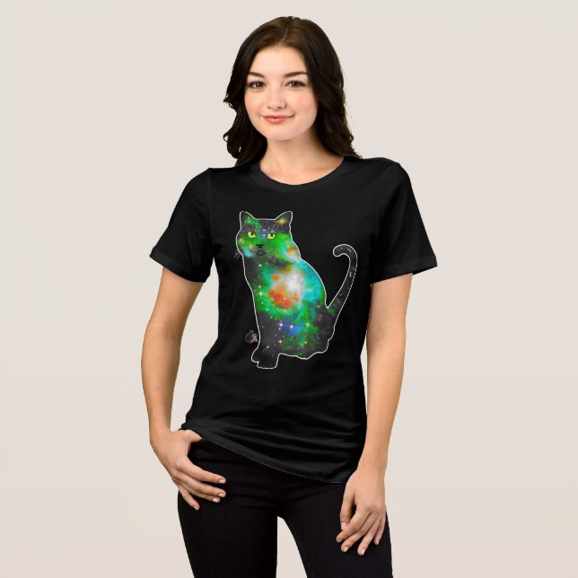 En Tri-matière T-shirt Stellaire Espace Dans Chat (Recto plein)