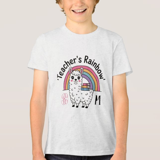 En Tri-matière T-shirt "Teacher's Rainbow" - Cute Llama, Ra (Recto)