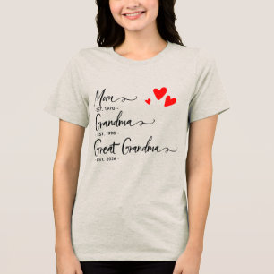 En Tri-matière T-shirt tendance personnalisé année maman grand-mè