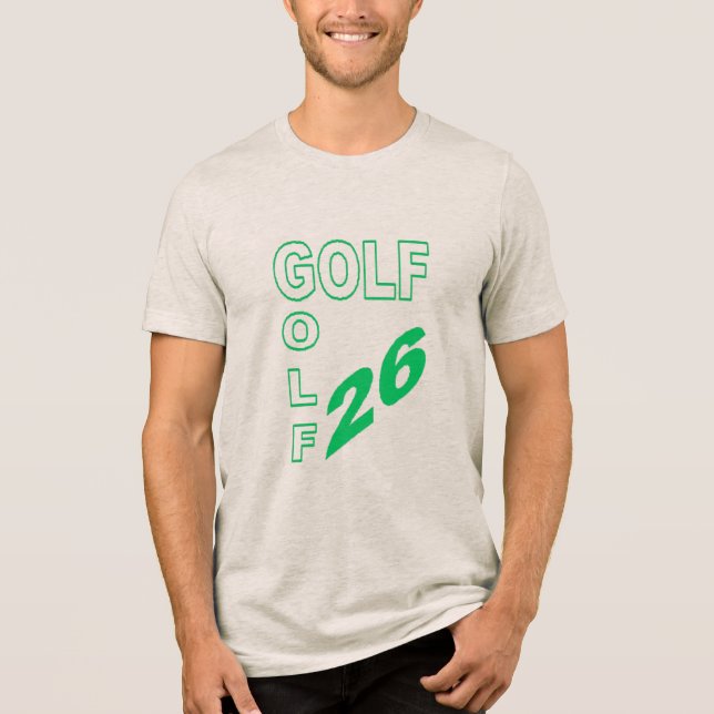 En Tri-matière T-shirt Tri-blend  avoine  GOLF 26 (Recto)