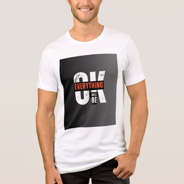 En Tri-matière T-shirt tri-blend blanc avec un design simple. (Recto)