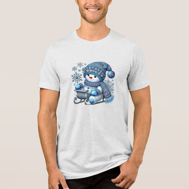 En Tri-matière T-Shirt Tri-Blend Homme Snowman (Recto)