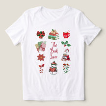T-Shirt Tri-Mélange Amoureux des Livres de Noël