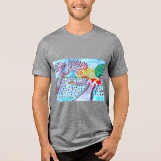 En Tri-matière T-Shirt tri-mélange avec impression sur le devant
