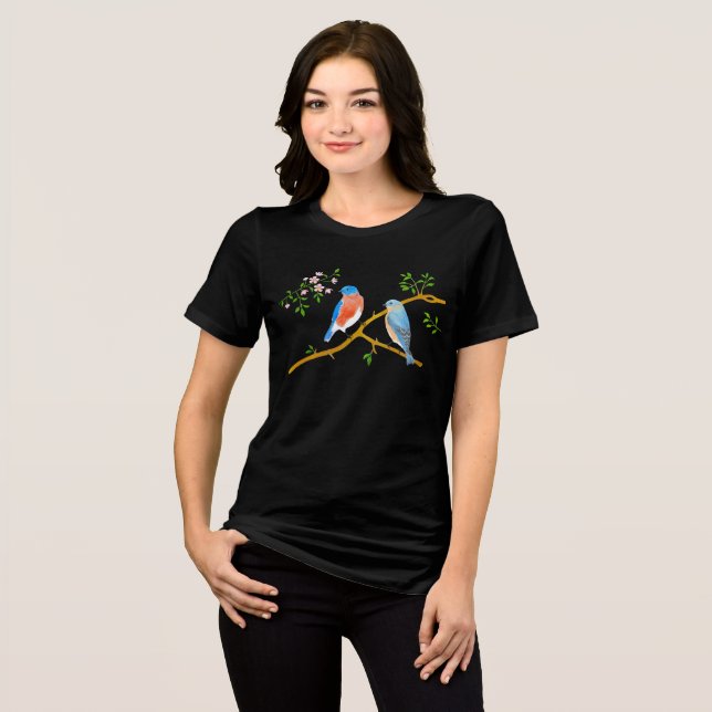 En Tri-matière T-Shirt Tri-Mélange Bleus Noirs (Recto plein)