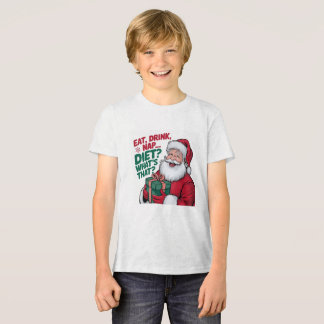 En Tri-matière T-shirt tri-mélange doux de Noël avec un Père Noël