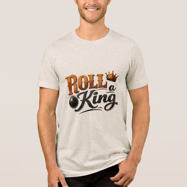 En Tri-matière T-Shirt Tri-Mélange Graphique Couronne de Quille - (Recto)