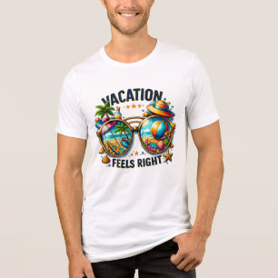 En Tri-matière T-Shirt Tri-Mélange Vacances Ressentent Bien USA