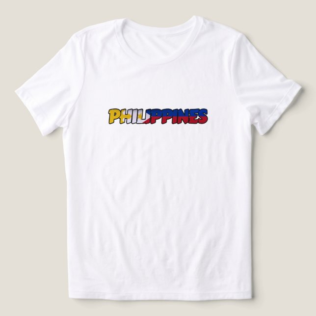 En Tri-matière T-Shirt Typographie Drapeau Philippines (Design Recto)