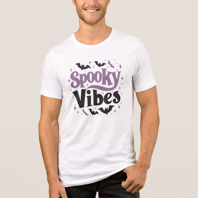 En Tri-matière T-Shirt Vibes éffrayantes - Joli Halloween Bat Tee (Recto)