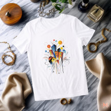 T-shirt ville abstraite colorée | Art urbain vibra