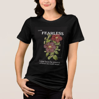 En Tri-matière T-shirt vintage floral aquarelle noir et vert