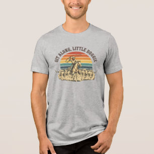 En Tri-matière T-shirt Western Cowboy Cattle Round Up, Vintage
