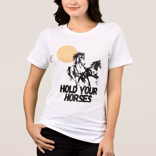 En Tri-matière T-shirt Western Graphic "Tenez vos chevaux" (Recto)