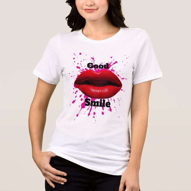 En Tri-matière T-shirt with good smile  (Recto)