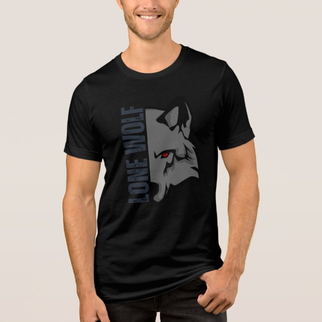 En Tri-matière T-shirt Wolf Lone - Design audacieux pour indépend (Recto)