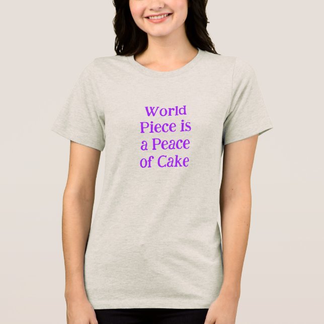 En Tri-matière T-shirt 'World Piece / Give Piece' (Recto)