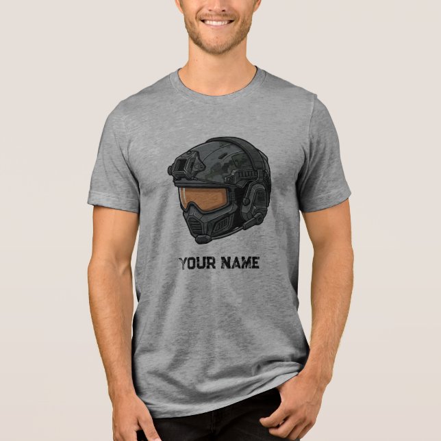En Tri-matière Tactical Gamer Helmet T-Shirt (Recto)