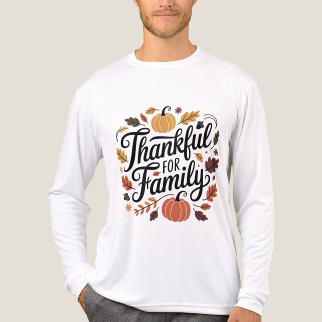 En Tri-matière Thankful Christmas 2025 Family Gift T-Shirt (Recto)