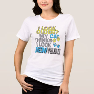 En Tri-matière Thème Chat drôle Anniversaire T-shirt