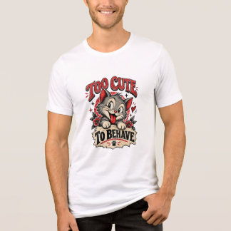 En Tri-matière Trop Mignon pour se Tenir T-Shirt Rétro Chat