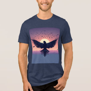 En Tri-matière Une plume élégante pour les oiseaux T-shirt Tri-Bl