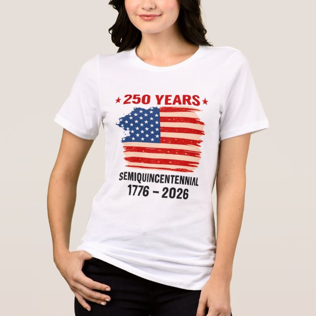 En Tri-matière USA 250th Anniversary Patriotic T-Shirt America’s  (Recto)