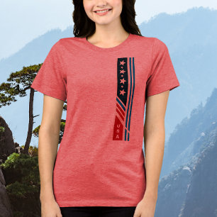 En Tri-matière USA Stars Stripes Graphic T-Shirt