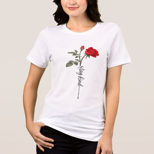 En Tri-matière Valentine Rose Graphic Women’s T-Shirt  (Recto)