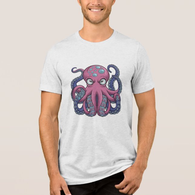 En Tri-matière Vector Octopus Monster T-Shirt Design - Edo Ukiyo (Recto)