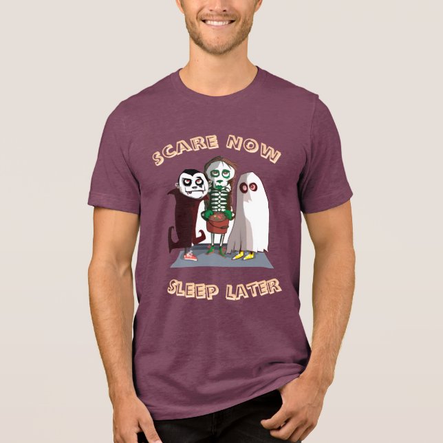 En Tri-matière Vibrations Effrayantes – Conception de T-Shirt pou (Recto)