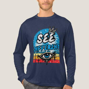 En Tri-matière Voir Différent Retro T-Shirt à Manches Longues