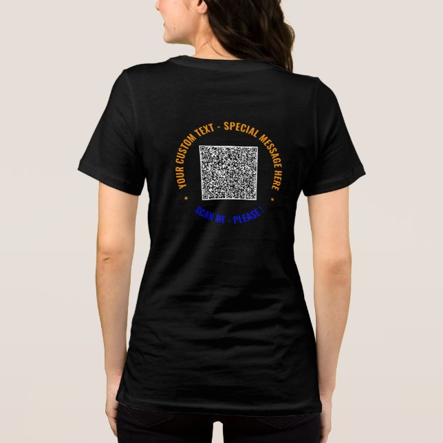 En Tri-matière Votre T-shirt couleur QR Code avec texte personnal (Verso)