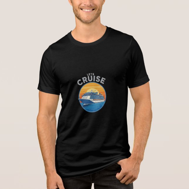 En Tri-matière Voyons Croisière Rétro Sunset Vacation T-Shirt (Recto)