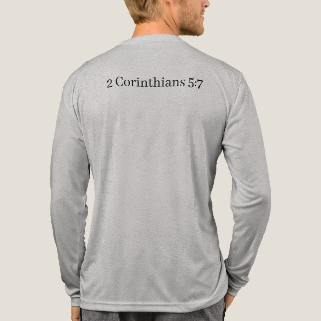 En Tri-matière Walk by Faith – Christian T-Shirt for Believers (Verso)