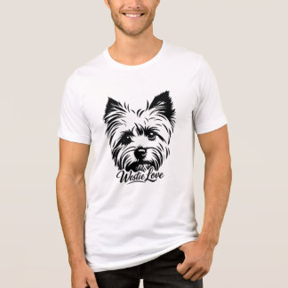 En Tri-matière Westie Love Silhouette Line Art Dog Lover T-Shirt 
