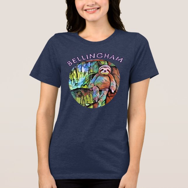 En Tri-matière Whimsical Bellingham Sloth T-Shirt (Recto)